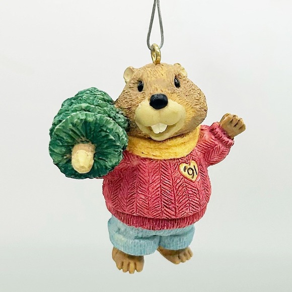 Hallmark Other - Yule Logger Hallmark Ornament 1991 Beaver with Tree